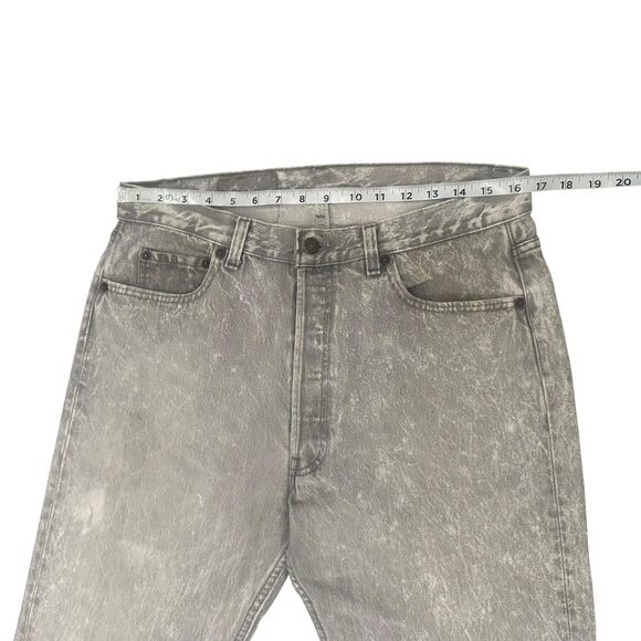 Vintage Levis 501 Jeans Mens 33x29 Gray Acid Wash Button Fly Made in USA 80s - Picture 4 of 12
